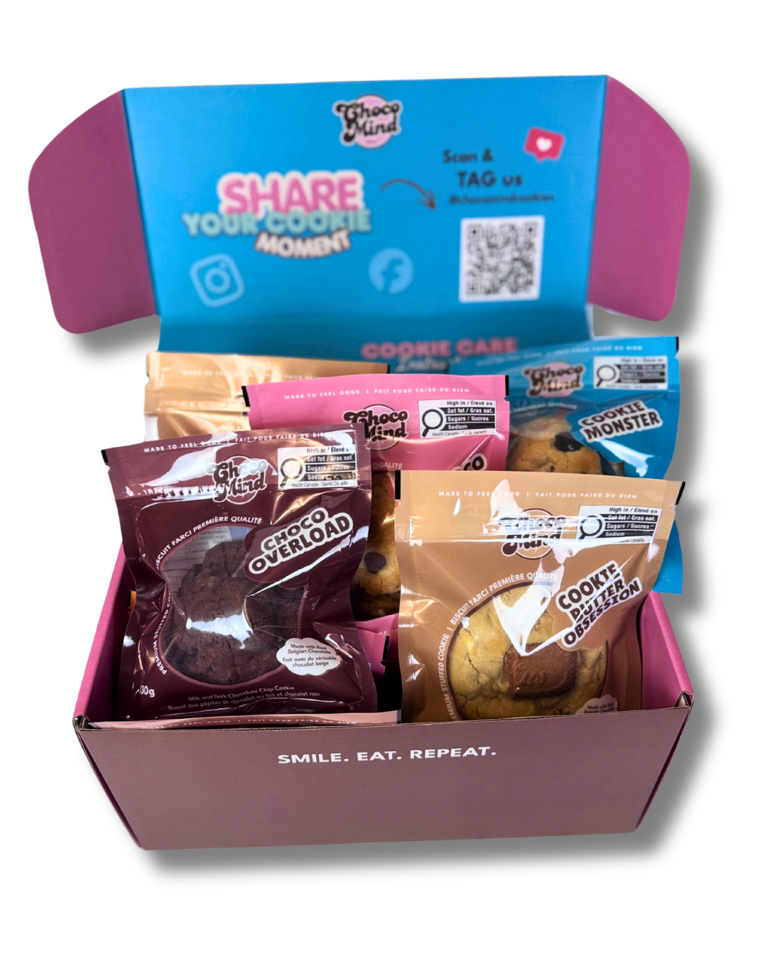 ChocoMind box with individually packaged cookies
